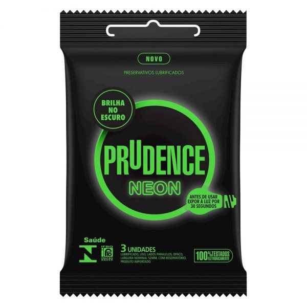 PRESERVATIVO NEON COM 3 UNIDADES PRUDENCE