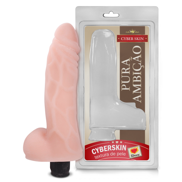 PRÓTESE COM ESCROTO E VIBRO EM CYBERSKIN – 16X4,5CM - Sexy Fantasy