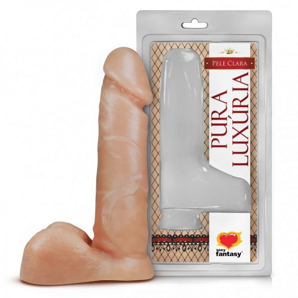 Prótese Maciça Realística com Escroto – 16X3,2CM - Sexy Fantasy