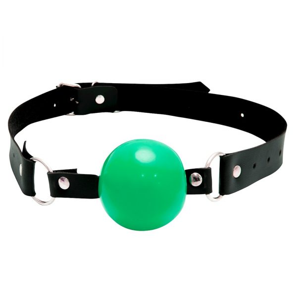 MORDAÇA BOLA COM TIRA EM COURO DOMINATRIXXX - Verde