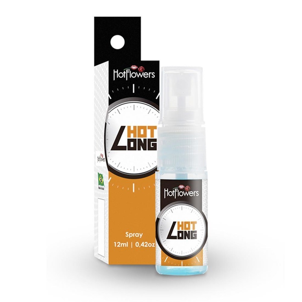 rolongue o prazer com Hot Long Spray Retardador 12ml Hot Flowers. Controle a ejaculação e aproveite relações mais intensas e duradouras!