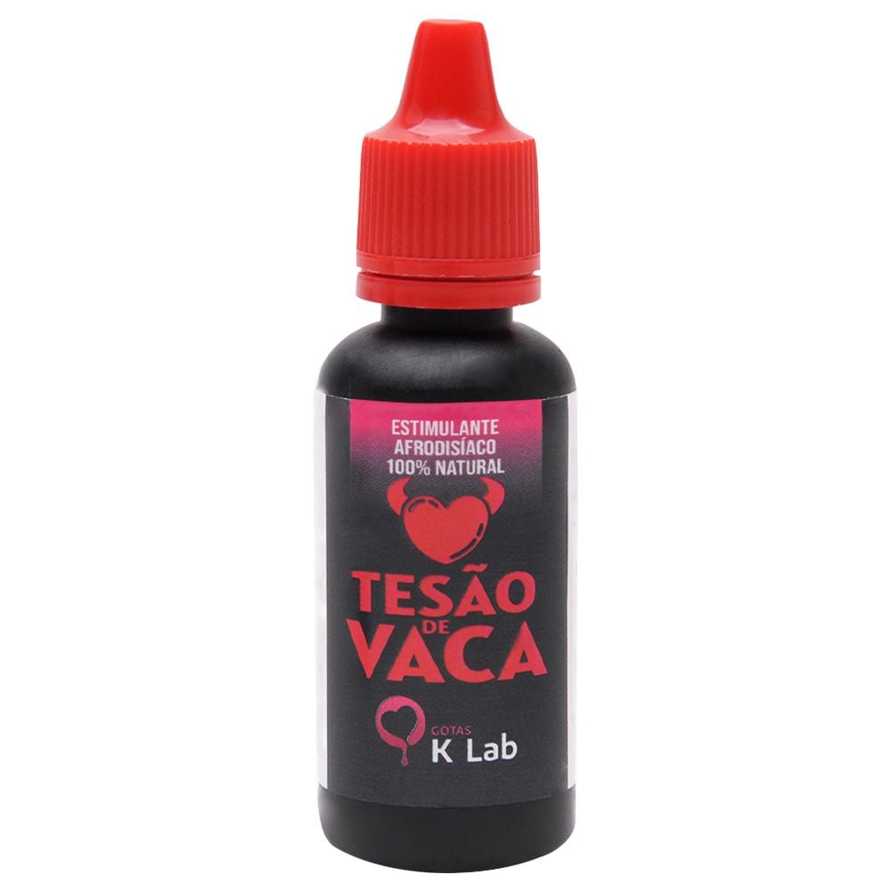 Desperte sua sensualidade e viva momentos de prazer ainda mais intensos com o Tesão de Vaca Excitante Gotas 20ml da K-Lab