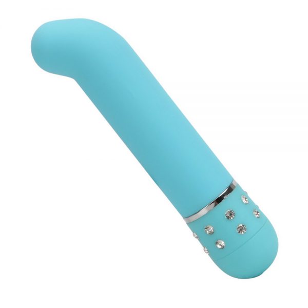 Mini Vibrador Aveludado Ponto G com Pedras - Azul