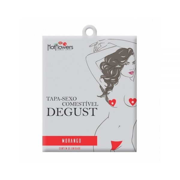 TAPA SEXO SOLÚVEL DEGUST FLOR HOT FLOWERS - MORANGO
