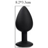 PLUG SILICONE MACIO (Aveludado) M - PRETO C/ PEDRA AZUL - Image 2