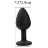 PLUG SILICONE MACIO (Aveludado) P - PRETO C/ PEDRA AZUL - Image 2