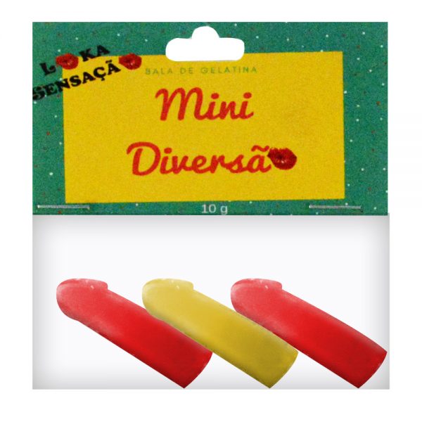 BALA GELATINA 10G - LOKA SENSAÇÃO - FORMATO DE PÊNIS