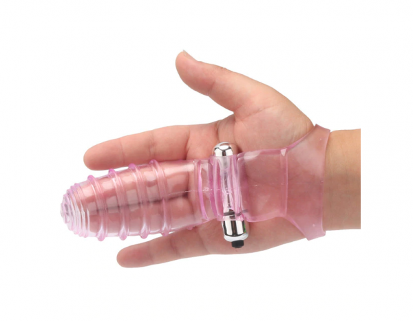 CAPA PARA DOIS DEDOS COM VIBRADOR - Rosa