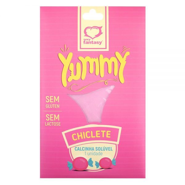 CALCINHA SOLÚVEL YUMMY COMESTÍVEL SEXY FANTASY - CHICLETE