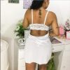 Camisola sexy s/ bojo c/ calcinha luxo conforto - tam M - Branca - Image 2