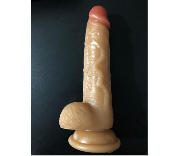 Prótese de Silicone Realística com Escroto e Ventosa – 17X3,2CM