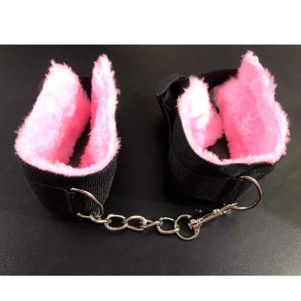 ALGEMA DE TECIDO PRETA E ROSA