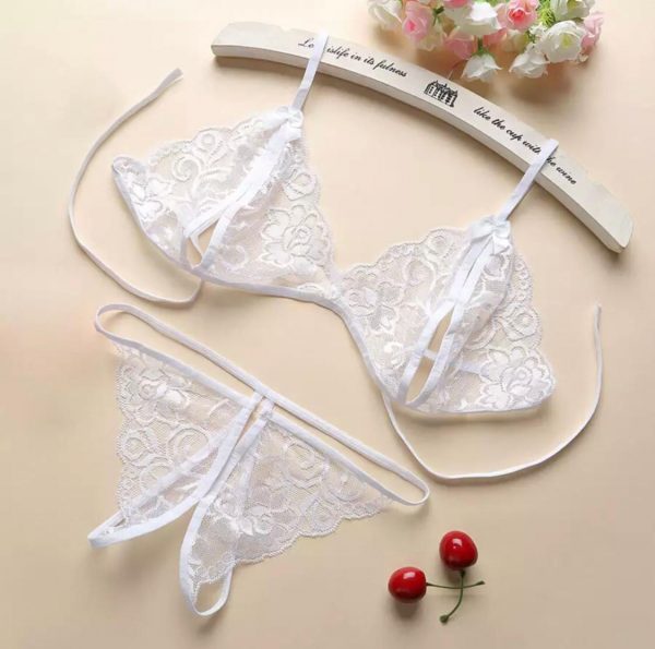 CONJUNTO DE RENDA SEXY -  LEXIFAN - BRANCO