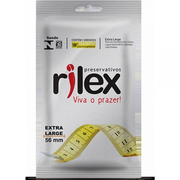 PRESERVATIVO MASCULINO EXTRA LARGE C/ 3 RILEX