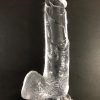 Prótese Incolor de Silicone Realística com Escroto e Ventosa – 22X4,5CM - Image 2