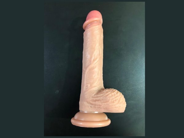 Prótese de Silicone Realística com Escroto e Ventosa – 21,5X4CM