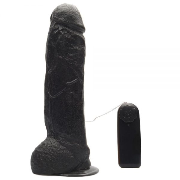 Prótese Humilde com vibrador 24 x 5,6 cm - Prazer e Cia - Preta