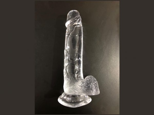 Prótese Incolor de Silicone Realística com Escroto e Ventosa – 22X4,5CM