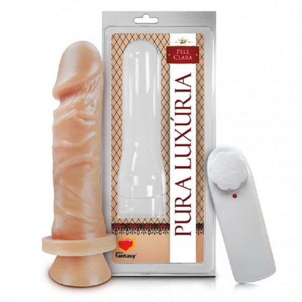 PRÓTESE REALÍSTICA COM VIBRO E VENTOSA 15,3 X 4CM SEXY FANTASY