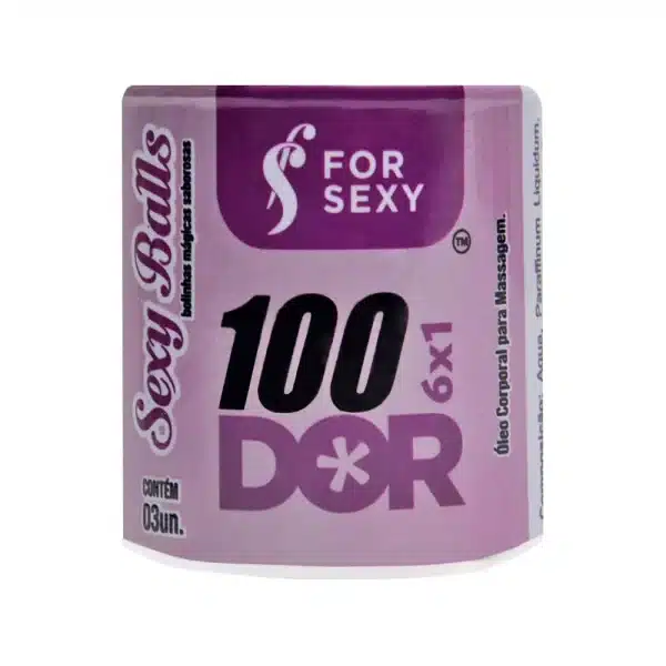 Bolinha Anal 100Dor 6x1 03 Unid - For Sexy oferece lubrificação intensa e frescor prolongado. Experimente sensações inesquecíveis!