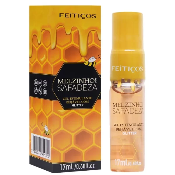 Melzinho Com Safadeza 17ml Feitiços: Gel beijável com sabor de mel e efeito aquecedor para intensificar o prazer em momentos íntimos.