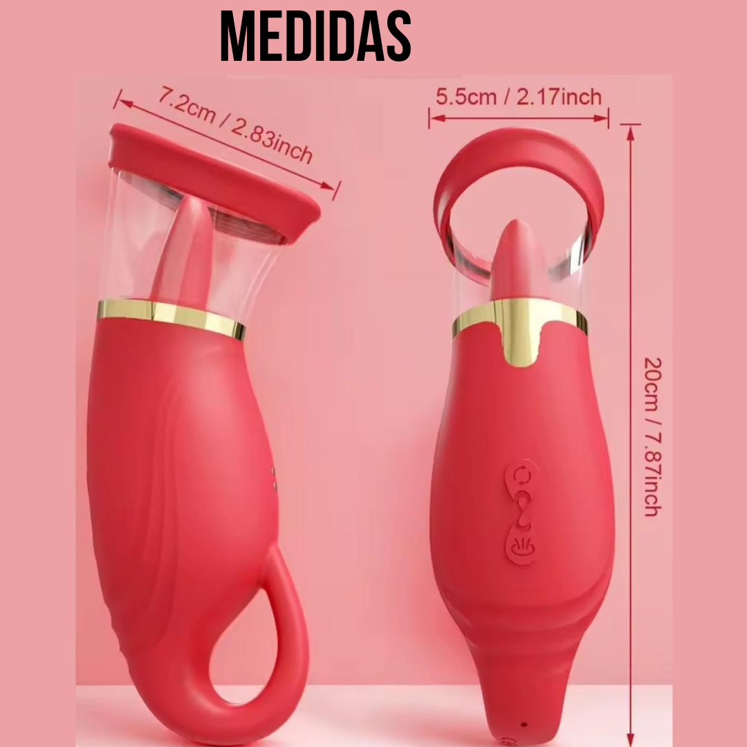 Estimulador Clitoriano Vibratório Suga e Lambe Recarregável. Dupla ação (sucção + 5 vibrações), recarga USB e à prova d'água. Orgasmos intensos!