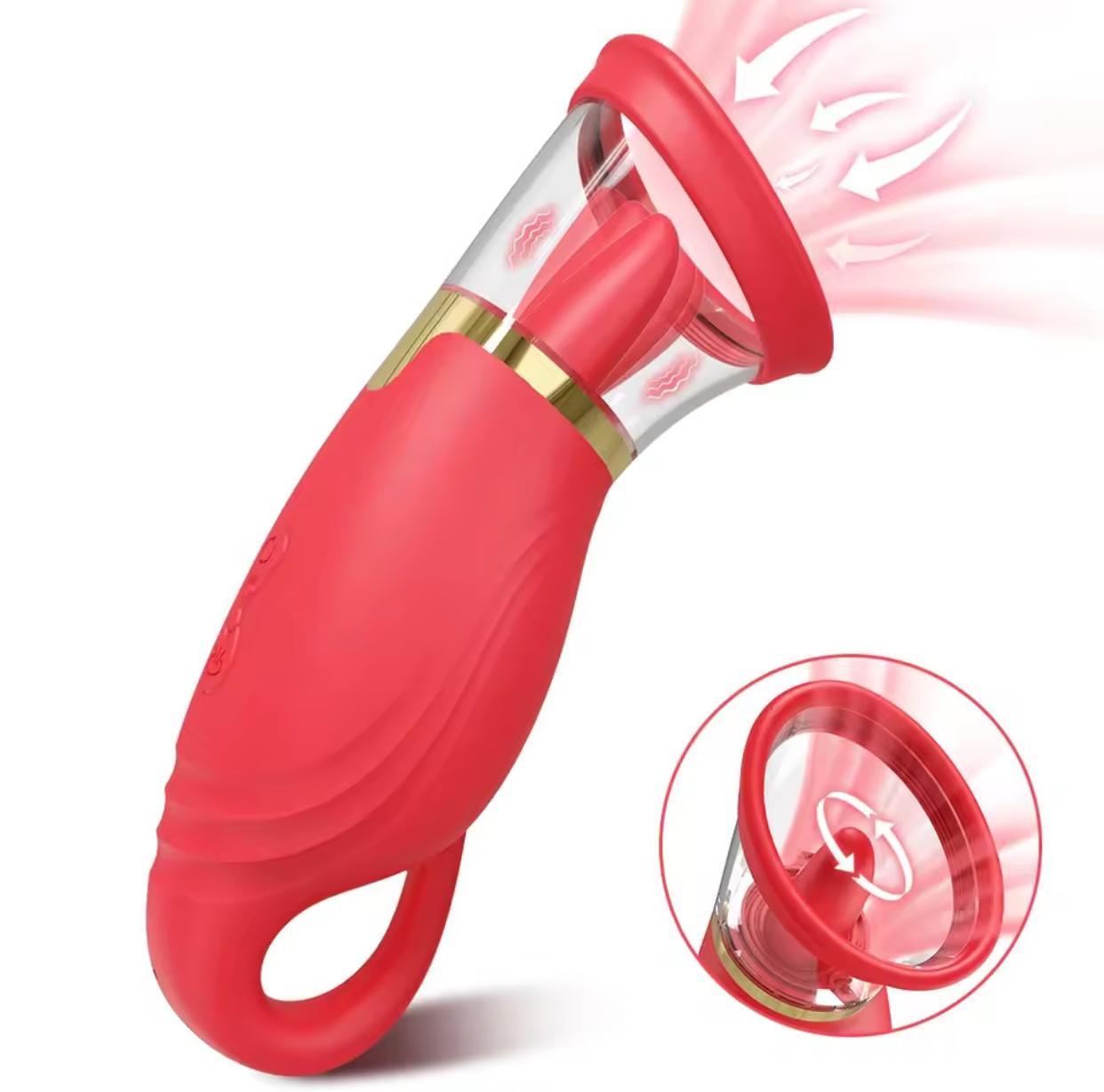 Estimulador Clitoriano Vibratório Suga e Lambe Recarregável. Dupla ação (sucção + 5 vibrações), recarga USB e à prova d'água. Orgasmos intensos!