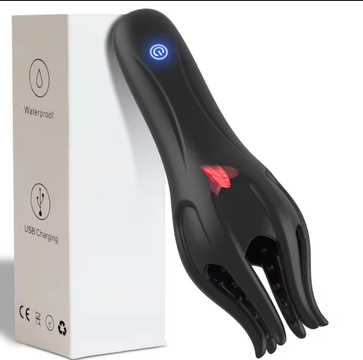 MASTURBADOR ESTIMULADOR DE GLANDE MASCULINO USB. Dupla função 3 em 1 (Choque Elétrico + 10 Vibrações). Ideal para treinamento e prazer profundo. Recarregável USB.