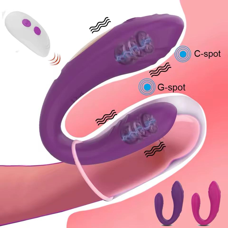 Vibrador Formato U Com Controle USB 10 Vibrações e resistente à água! Estimule Ponto-G e Clitóris simultaneamente. Recarregável e prazer em dobro!