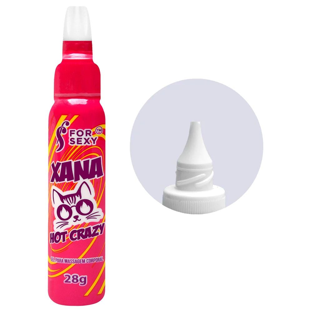 Gel Xana Hot Crazy 28g For Sexy proporciona vibração, aquecimento e excitação, intensificando o prazer feminino com segurança e conforto.