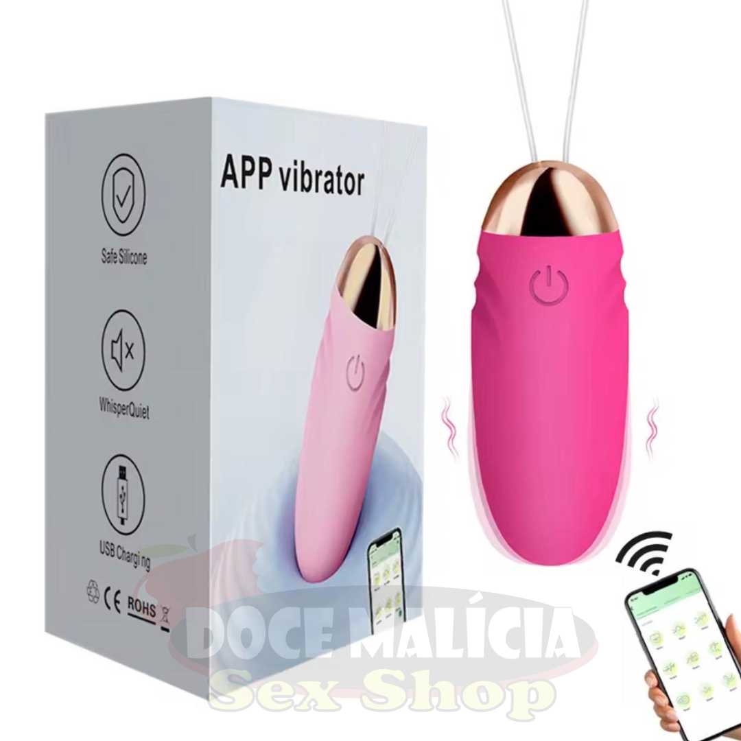 Vibrador Bullet Com Controle Via App com 10 modos de vibração. Modelo recarregável via USB e controle de longa distância. Garanta seu prazer aqui.