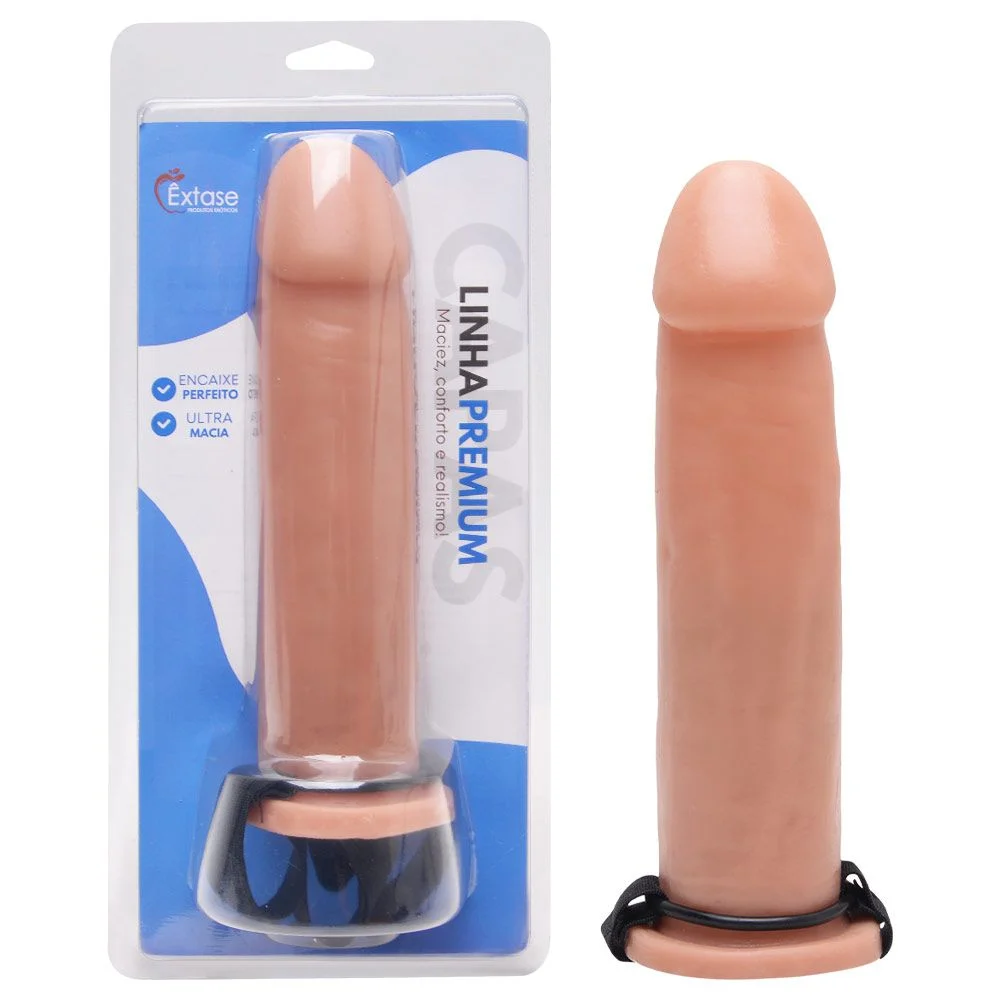 Intensifique o prazer com a Capa Peniana Realística Pvc 19 X 3.5 Cm Êxtase. Ajuste firme, material atóxico e design incrivelmente natural.