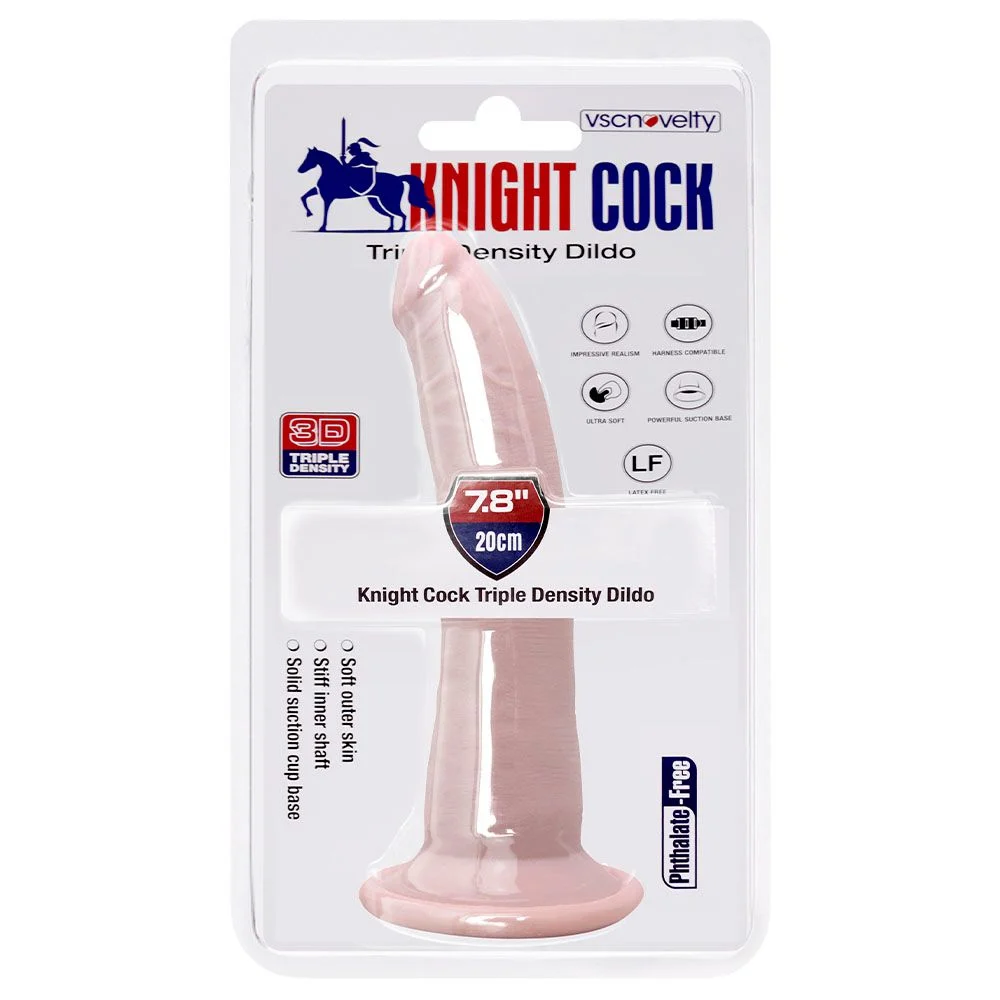 Conheça a Prótese Realística com Ventosa Knight Cock 20 x 3.5 cm. Tecnologia Triple Density, TPE macio e fixação perfeita. Compre agora!